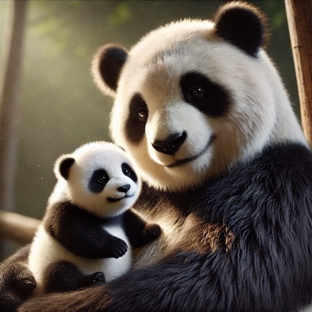 Panda portant des Adidas